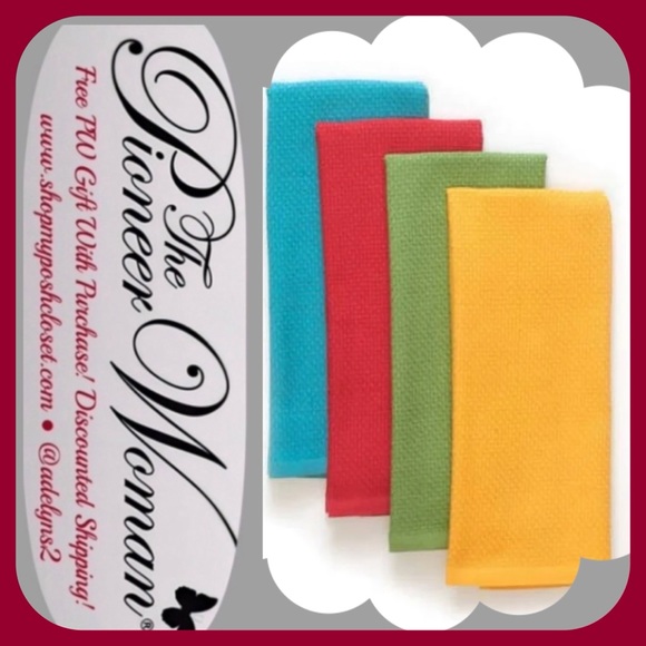 Last Set 🌺 New Pioneer Woman Honeycomb Kitchen Towel Set, Multicolor, 4 Piece - Picture 1 of 7